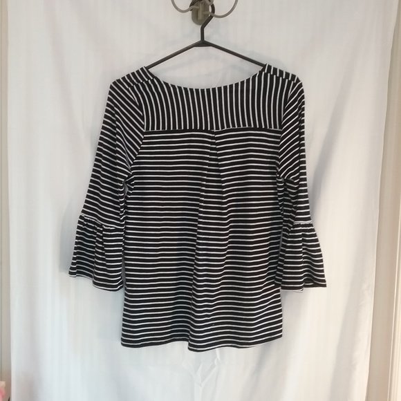 Lucky Brand Top Boho Black & White Striped New! XS - Picture 9 of 16